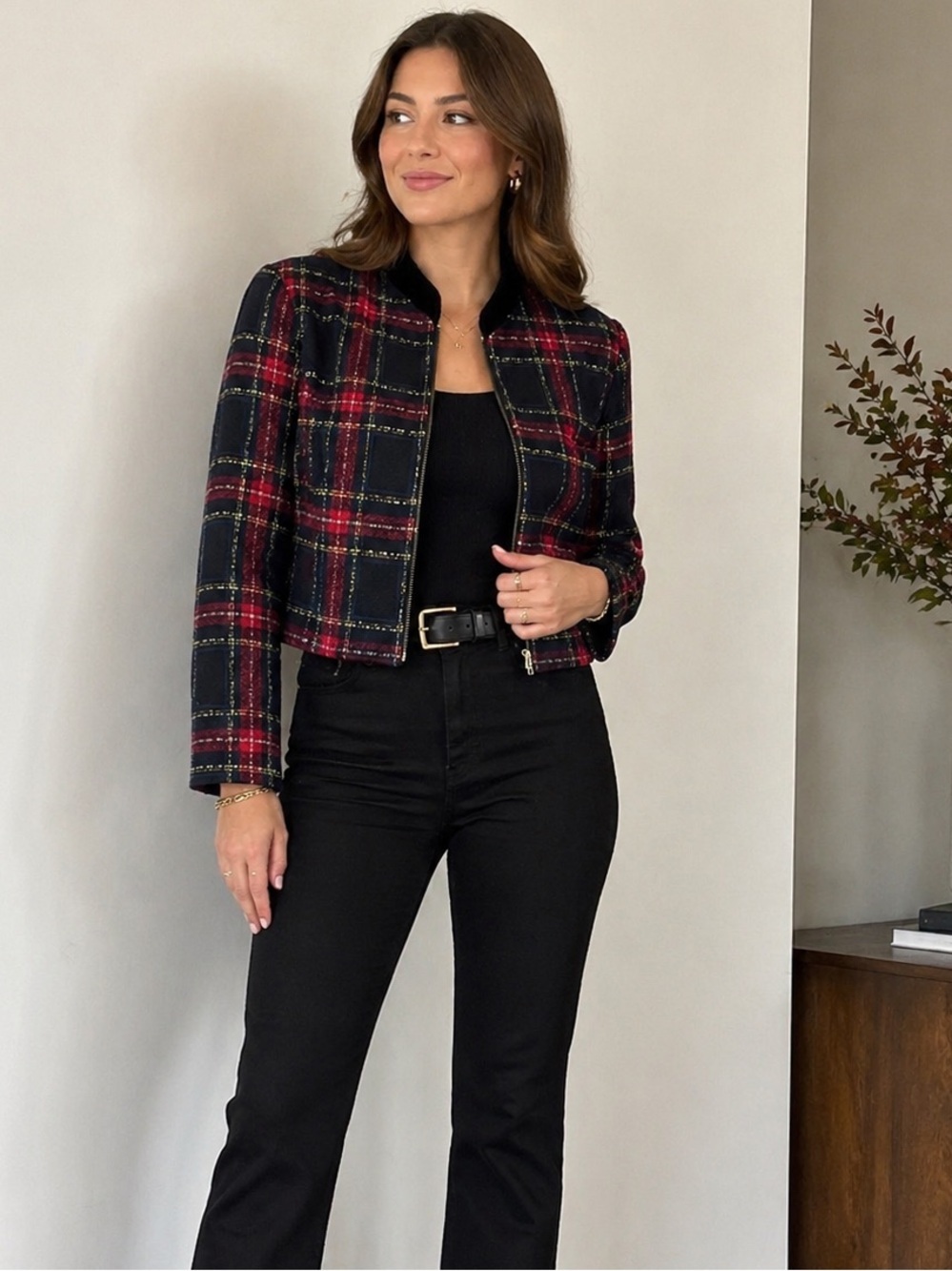 Jessica Howard Plaid Jacket – Petite 14 | Velvet Collar